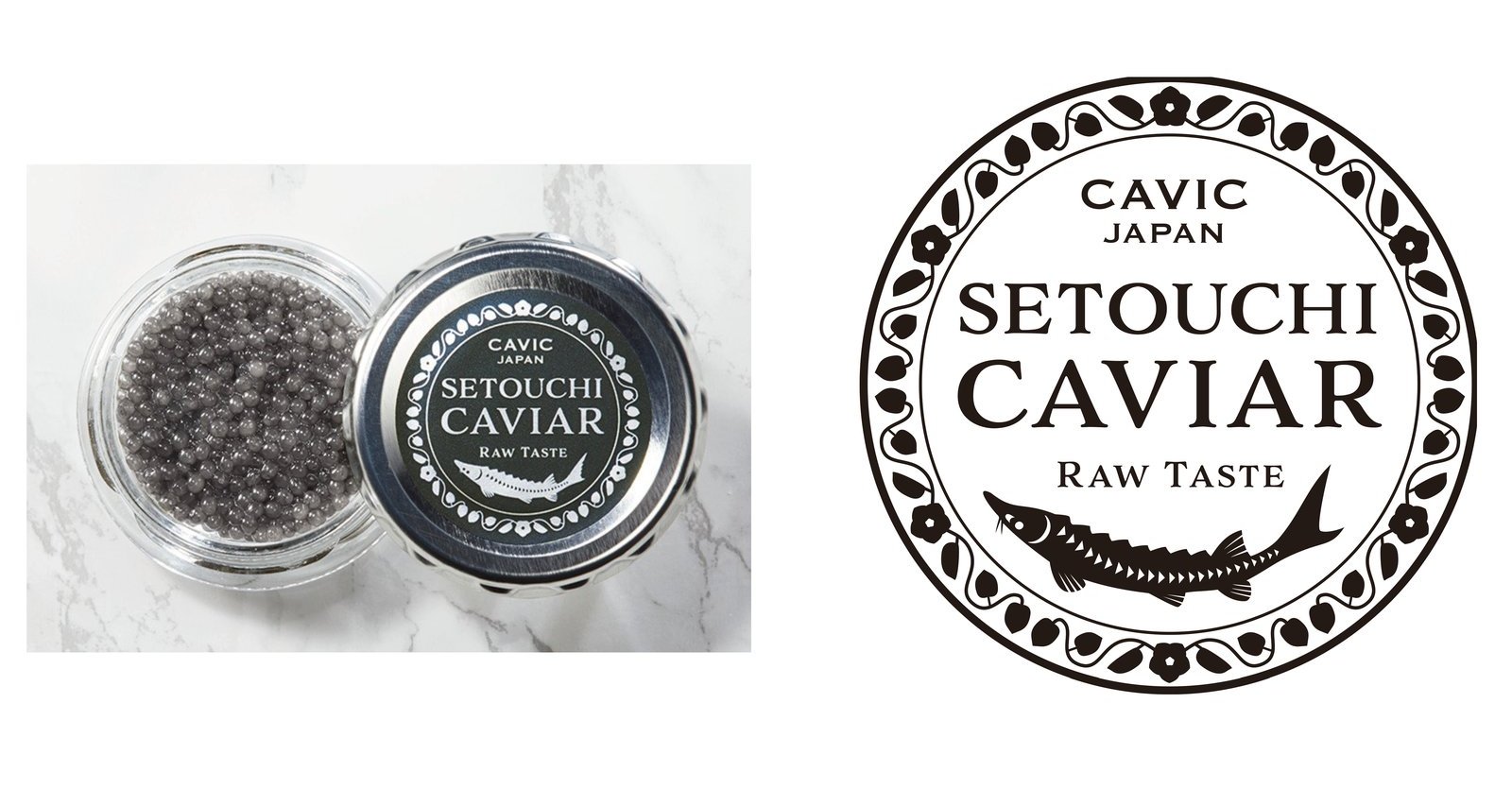 SETOUCHI CAVIARのロゴとパッケージ